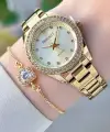 Gold Renk Kadın Kol Saati ve Bileklik