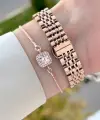 Rose Renk 24 Mm Kadın Kol Saati ve Bileklik