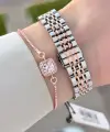 Rose Gümüş Renk 24 Mm Kadın Kol Saati ve Bileklik