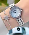 Gümüş Renk 28 Mm Kadın Kol Saati ve Bileklik