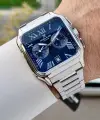 Kadranı Lacivert Kordonu Gümüş Renk İç Göstergeleri Aktif Erkek Kol Saati