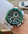 Kadranı Yeşil Kordonu Gümüş Renk İç Göstergeleri Aktif Erkek Kol Saati