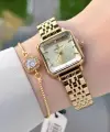 Kasası ve Kadranı Gold Renk 24 Mm Kadın Kol Saati ve Bileklik