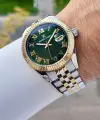 Kadranı Yeşil Kordonu Gold Gümüş Renk İç Göstergeleri Aktif Erkek Kol Saati