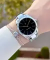 Gümüş Siyah Renk 36 mm Kadın Kol Saati