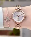Rose Renk 35 Mm Kadın Kol Saati ve Bileklik