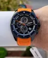 45 Mm Kasası Siyah Kordonu Turuncu Renk İç Göstergeleri Aktif Erkek Kol Saati
