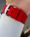 41 Mm Kasası Gümüş Kordonu Kırmızı Renk İç Göstergeleri Aktif Erkek Kol Saati