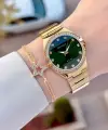 Kadranı Yeşil Kordonu Gold Renk 32 Mm Kadın Kol Saati ve Bileklik