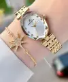 Gold Renk Kadın Kol Saati ve Bileklik
