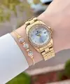 Gold Renk 30 Mm Kadın Kol Saati ve Bileklik