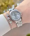Gümüş Renk 30 Mm Kadın Kol Saati ve Bileklik