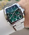 Kadranı Yeşil Kordonu Gümüş Renk İç Göstergeleri Aktif Erkek Kol Saati