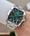 Kadranı Yeşil Kordonu Gümüş Renk İç Göstergeleri Aktif Erkek Kol Saati