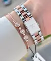 Rose Gümüş Renk 30 Mm Kadın Kol Saati ve Bileklik