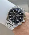 Kadranı Siyah Kordonu Gümüş Renk 43 Mm İç Göstergeleri Aktif Erkek Kol Saati