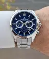 Kadranı Lacivert Kordonu Gümüş Renk 43 Mm İç Göstergeleri Aktif Erkek Kol Saati