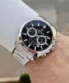 Kadranı Siyah Kordonu Gümüş Renk 43 Mm İç Göstergeleri Aktif Erkek Kol Saati