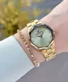 Gold Renk 33 Mm Kadın Kol Saati ve Bileklik