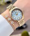 Gold Renk Hediye Paketli Kadın Kol Saati ve Bileklik