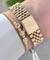 Gold Renk Hediye Paketli Kadın Kol Saati ve Bileklik