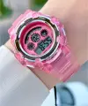 Pembe Renk Işıklı, Alarmlı, Kronometreli Hediye Paketli Kız Çocuk Kol Saati (5-18 Yaş)