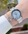 Gümüş Renk 34 Mm Kadın Kol Saati ve Bileklik