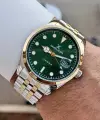 Kadranı Yeşil Kordonu Gold Gümüş Renk İç Göstergeleri Aktif Hediye Paketli Erkek Kol Saati