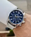 Kadranı Lacivert Kordonu Gümüş Renk 43 Mm İç Göstergeleri Aktif Erkek Kol Saati