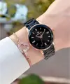 Kasası Rose Kordonu Siyah Renk 34 Mm Kadın Kol Saati ve Bileklik