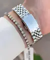 Gümüş Renk 32,5 Mm Kadın Kol Saati ve Bileklik