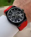 Kasası Siyah Kordonu Kırmızı Renk 44 Mm Göstergeleri Aktif Erkek Kol Saati