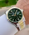 Kadranı Yeşil Kordonu Gold Gümüş Renk 43 mm Erkek Kol Saati