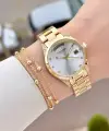 Gold Renk 32 mm Kadın Kol Saati ve Bileklik