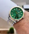 Kadranı Yeşil Kordonu Gold Gümüş Renk 40 mm Erkek Kol Saati