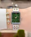Kadranı Yeşil Gold Gümüş Renk Kadın Kol Saati ve Bileklik