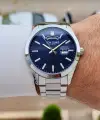Kadranı Lacivert Kordonu Gümüş Renk 42 mm Erkek Kol Saati