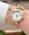 Gold Renk 30 mm Kadın Kol Saati ve Bileklik