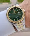 Kadranı Yeşil Kordonu Gold Gümüş Renk 41 mm Renk Atmaz Oksitlenmez Çelik Erkek Kol Saati