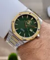 Kadranı Yeşil Kordonu Gold Gümüş Renk 41 mm Renk Atmaz Oksitlenmez Çelik Erkek Kol Saati