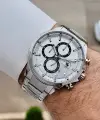Gümüş Renk 44 mm Renk Atmaz Oksitlenmez Çelik Erkek Kol Saati