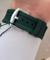 Kasası Gümüş Kordonu Yeşil Renk 45 mm Renk Atmaz Çelik Kasa Erkek Kol Saati