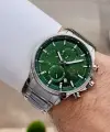 Kadranı Yeşil Kordonu Gümüş Renk 44 mm Renk Atmaz Oksitlenmez Çelik Erkek Kol Saati