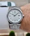 Gümüş Renk 40 mm Renk Atmaz Oksitlenmez Çelik Erkek Kol Saati