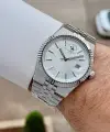 Gümüş Renk 40 mm Renk Atmaz Oksitlenmez Çelik Erkek Kol Saati