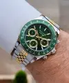 Kadranı Yeşil Kordonu Gold Gümüş Renk 42 mm İç Göstergeleri Aktif Erkek Kol Saati