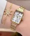 Gold Renk Kadın Kol Saati Ve Bileklik