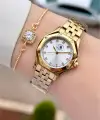 Gold Renk 27,5 Mm Tam Çelik 5 ATM Su Geçirmez Kadın Kol Saati ve Bileklik