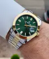 Kadranı Yeşil Kordonu Gold Gümüş Renk 5 ATM Hediye Paketli 42 mm Erkek Kol Saati