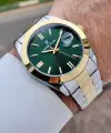 Kadranı Yeşil Kordonu Gold Gümüş Renk 5 ATM Hediye Paketli 42 mm Erkek Kol Saati
